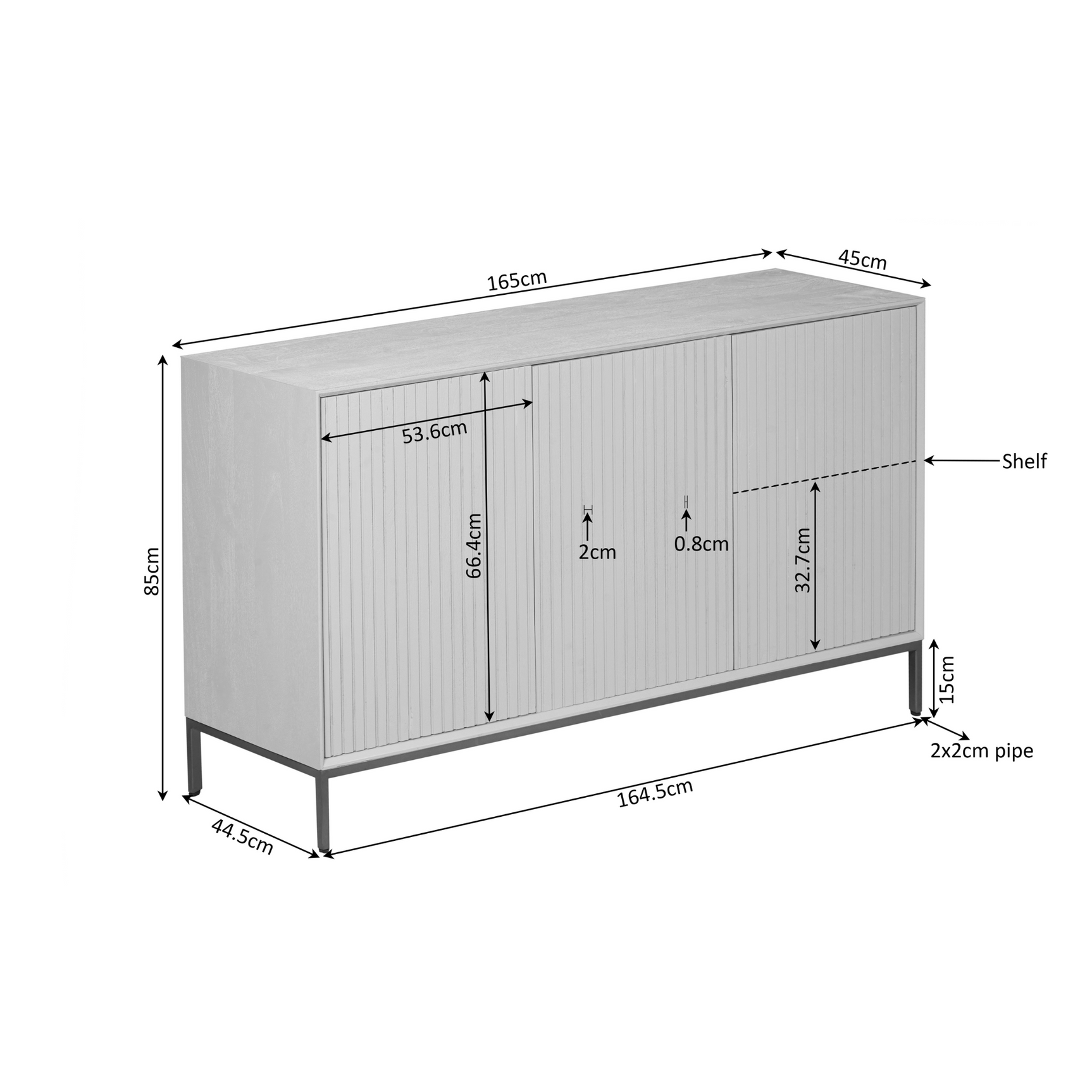 Dressoir Madison Naturel | 165 cm