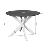 Ronde eettafel technische tekening met maatvoering Ø130 cm