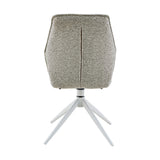 Hera eetkamerstoel in lichtbeige stof met verticale naad in rug en 4 poten