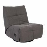 Donkergrijze relaxfauteuil Lazy met hoge rugleuning en ronde draaibasis