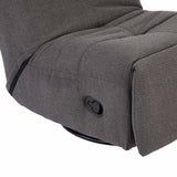 Donkergrijze relaxfauteuil Lazy met zwarte bedieningsknop op armleuning