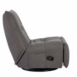 Donkergrijze relaxfauteuil Lazy zijaanzicht met opklapbare rug en opbergzakje