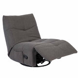 Relaxfauteuil Lazy in donkergrijs, ligstand met opklapbare voetensteun en dikke kussens.