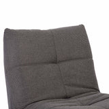 Donkergrijze relaxfauteuil rugleuning met kussenvakken en doorlopende stiknaden