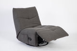 Donkergrijze relaxfauteuil Lazy met opklapbare voetensteun en hoge rugleuning