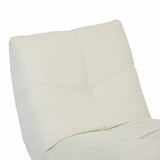 Relaxfauteuil rugkussen, crèmewitte stof met naden en gewatteerde panelen.