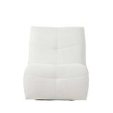 Relaxfauteuil naturel front met hoge rugleuning, quiltgestikte zitting en ronde voet