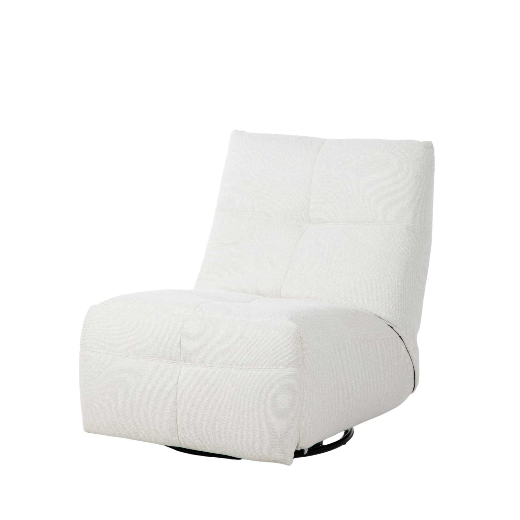 Lazy relaxfauteuil zijdelings, licht textiel met brede arm en rug