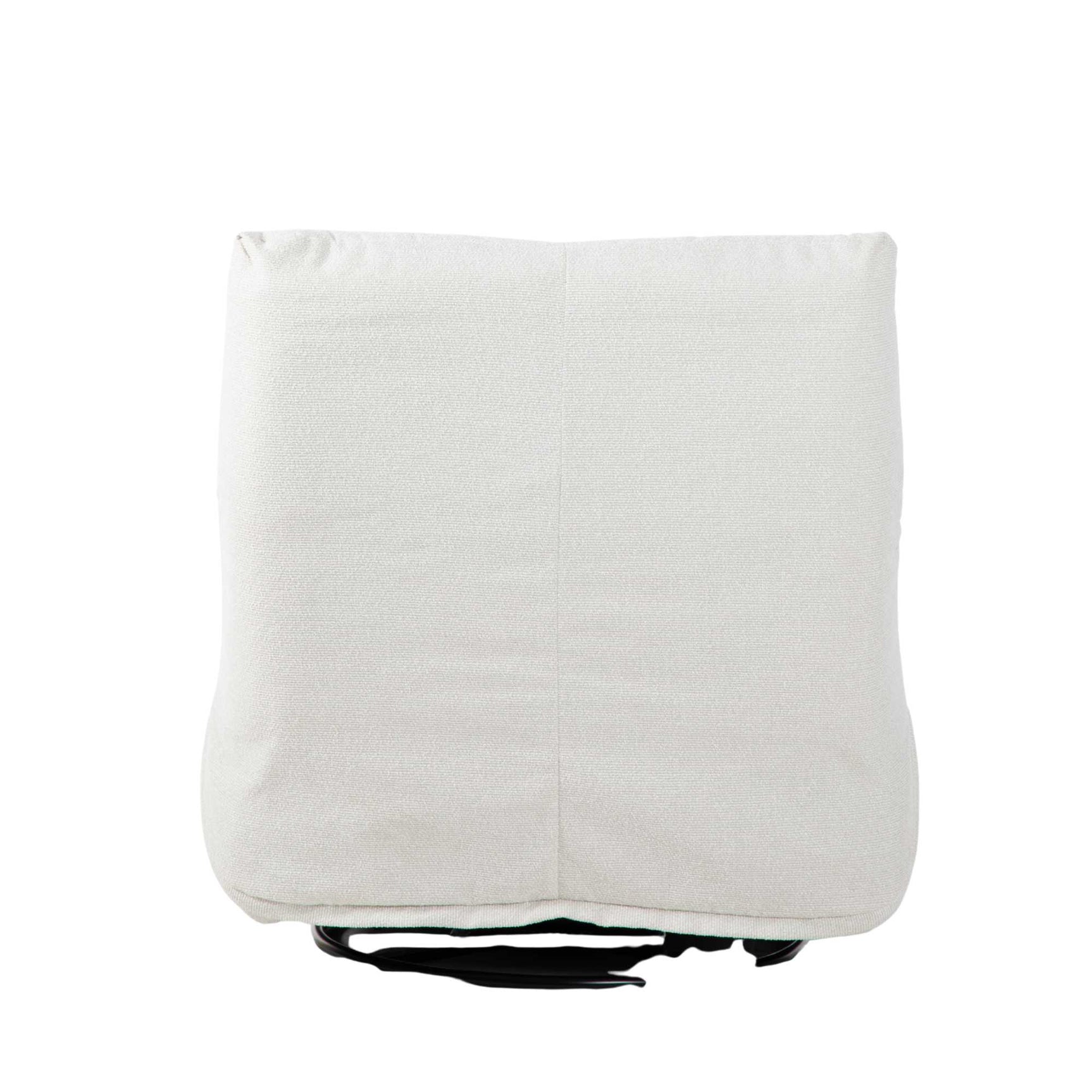 Lazy relaxfauteuil achterkant in licht textiel met zwarte onderzijde