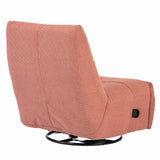 Roze relaxfauteuil met hoge rug en verstelbare zitting, zijaanzicht