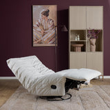Relaxfauteuil Zen in naturel met voetensteun en zwart bedieningspaneel aan de zijkant
