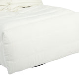 Relaxfauteuilzitting met lichtgekleurde bekleding en horizontale stiksels