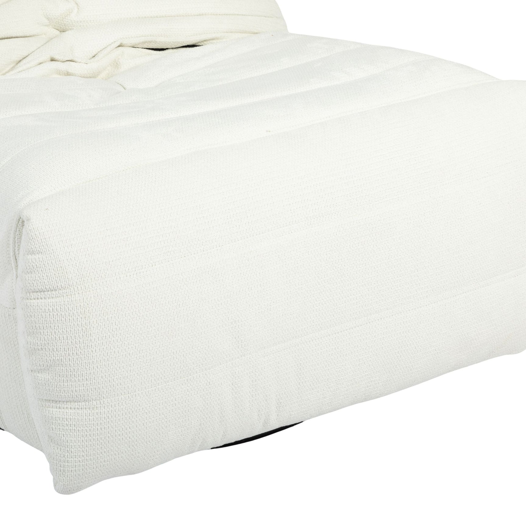 Relaxfauteuilzitting met lichtgekleurde bekleding en horizontale stiksels