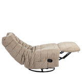 Taupe relaxfauteuil met opengeklapte zithoek en voetensteun