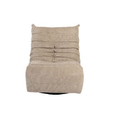 Taupe relaxfauteuil met hoge rug en gekapitonneerde rugnaden