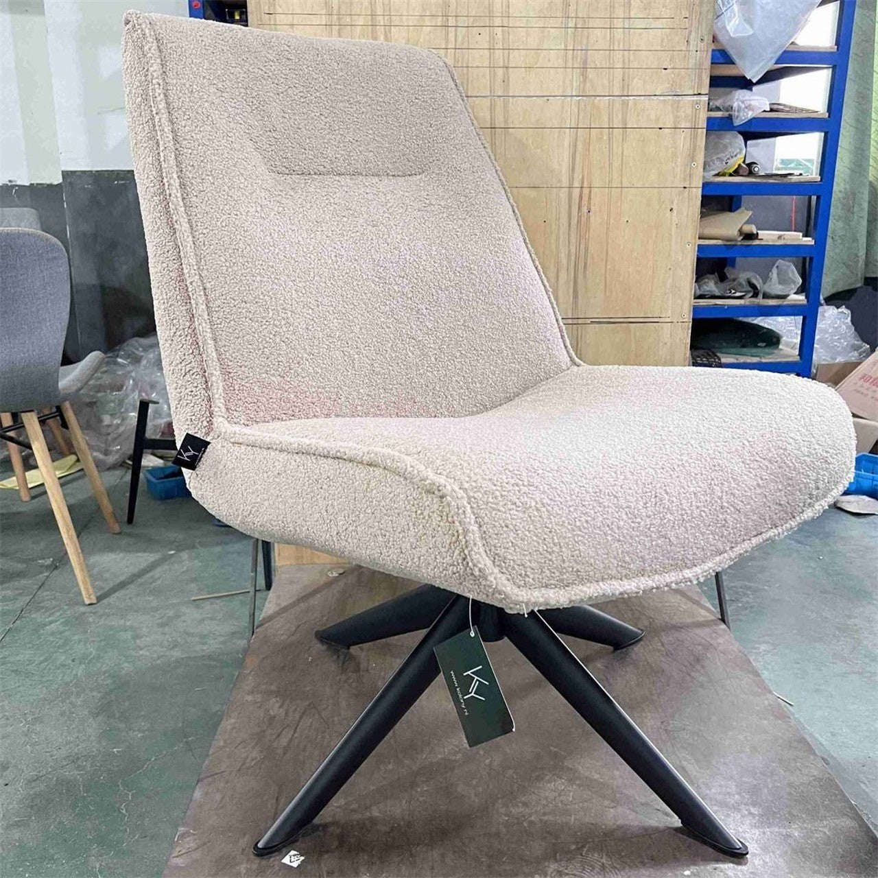 Draaifauteuil zonder arm Teddy Sand