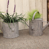 Esschert design - Aged Metal bloempot Leeuw rond set van 2