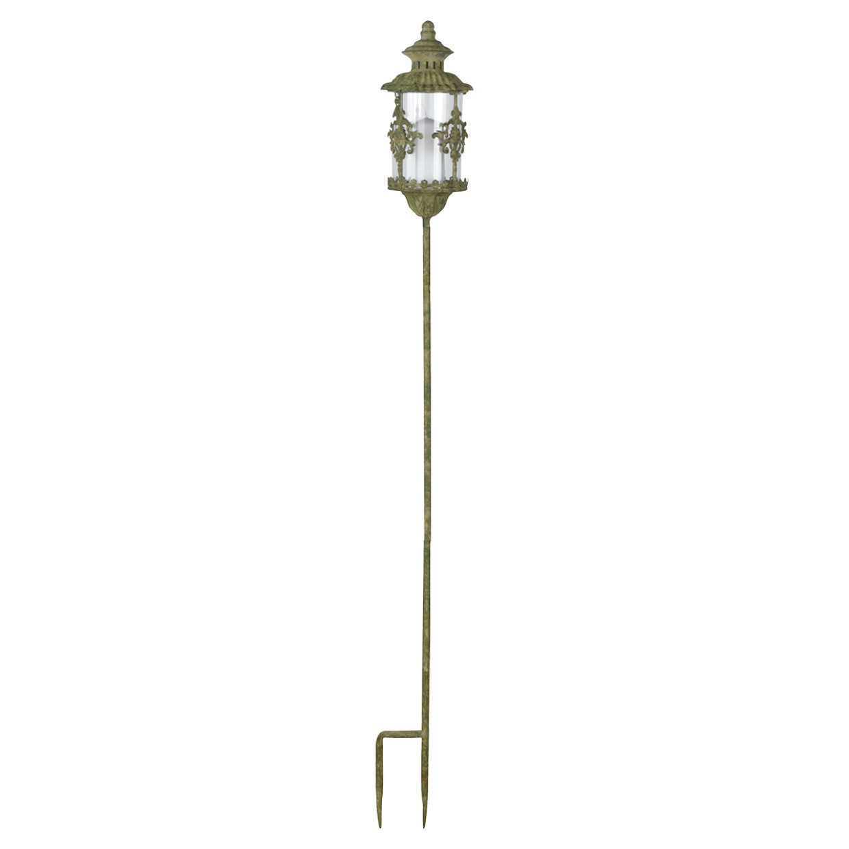Esschert design - Aged Metal Green lantaarn op paal
