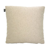 Bouclé sierkussen crème 45x45 cm met grove textuur en label