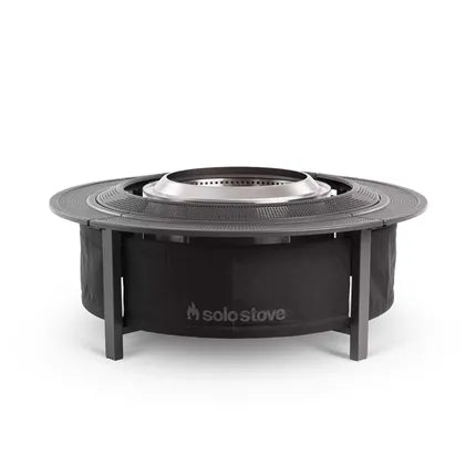 Solo Stove Yukon vuurkorf met zilveren verbrandingskom en ronde zijpanelen