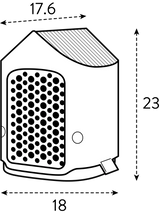 Elho insectenhotel icoon, witte schematische paddenstoelvorm met ronde gaten