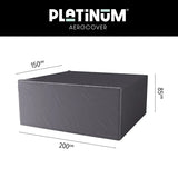 Tuinsethoes Platinum AeroCover, donkergrijze hoes voor rechthoekige tuinset