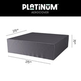 Loungesethoes, donkergrijze overtrek met afmetingen 275×275×70 cm