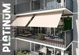 Platinum balkon flex frame met licht uitvalschermdoek en zijsteunen