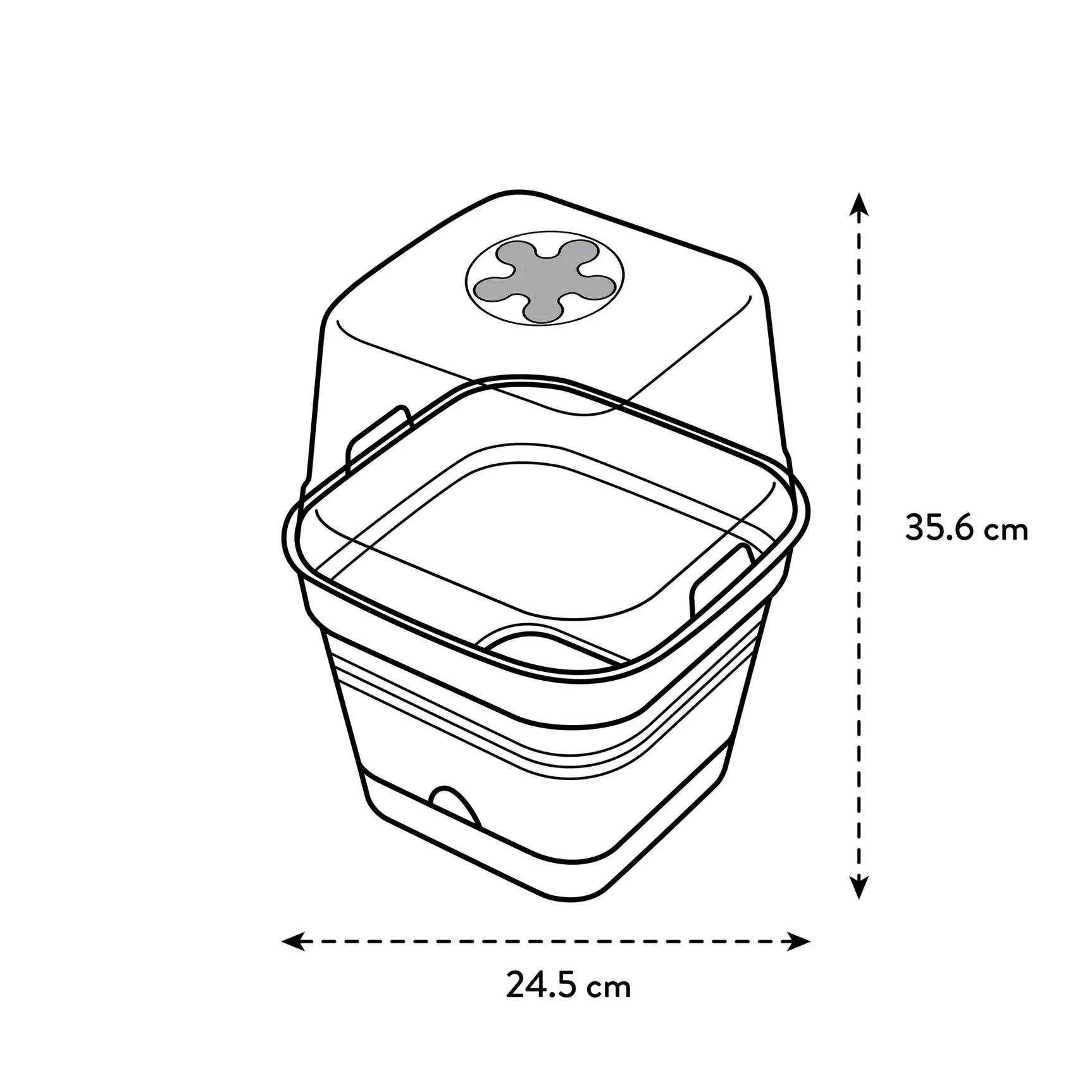 Elho - green basics kweekpot vierk. allin1 B 25 x H 21 x D 25 cm