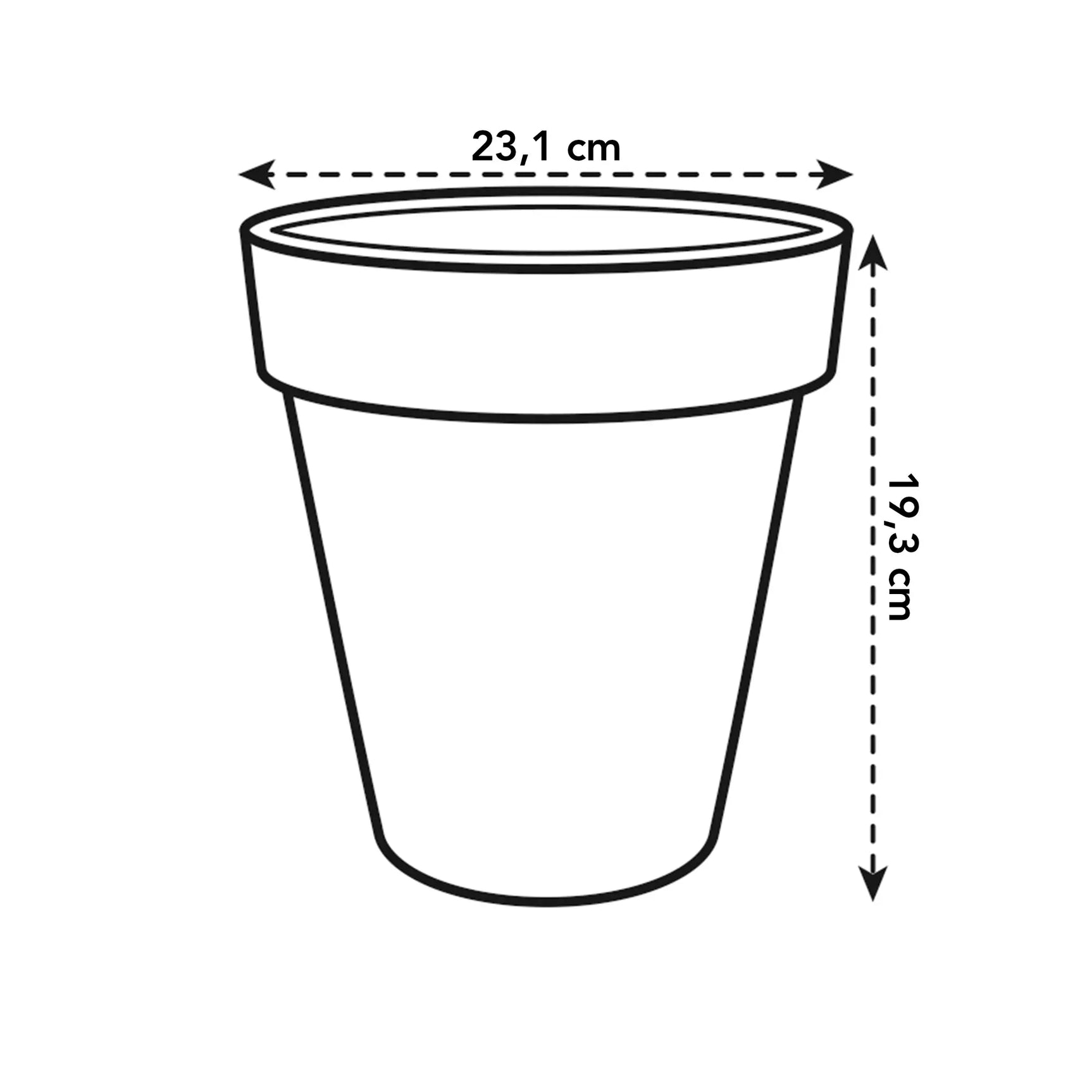 Elho - green basics top planter 23cm living black