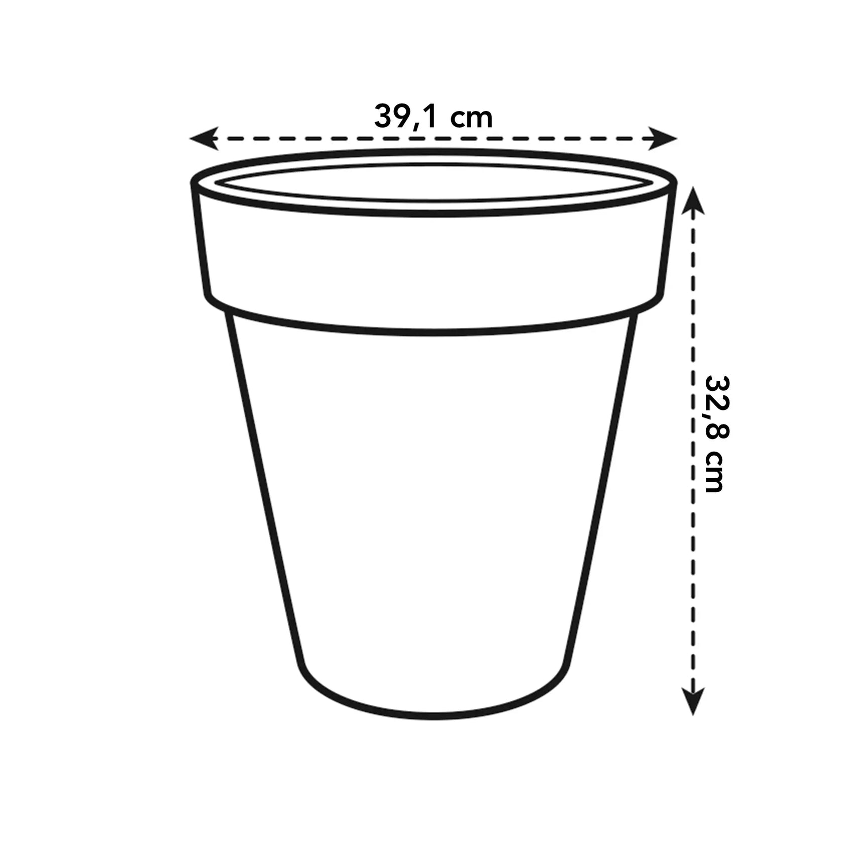Elho - green basics top planter 40cm antraciet
