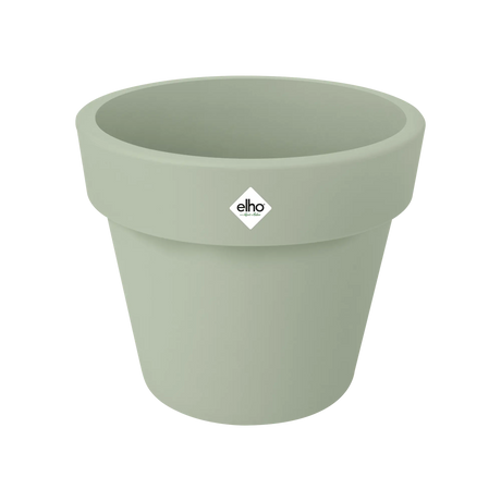 Groene Elho plantenpot met brede rand en elho-logo