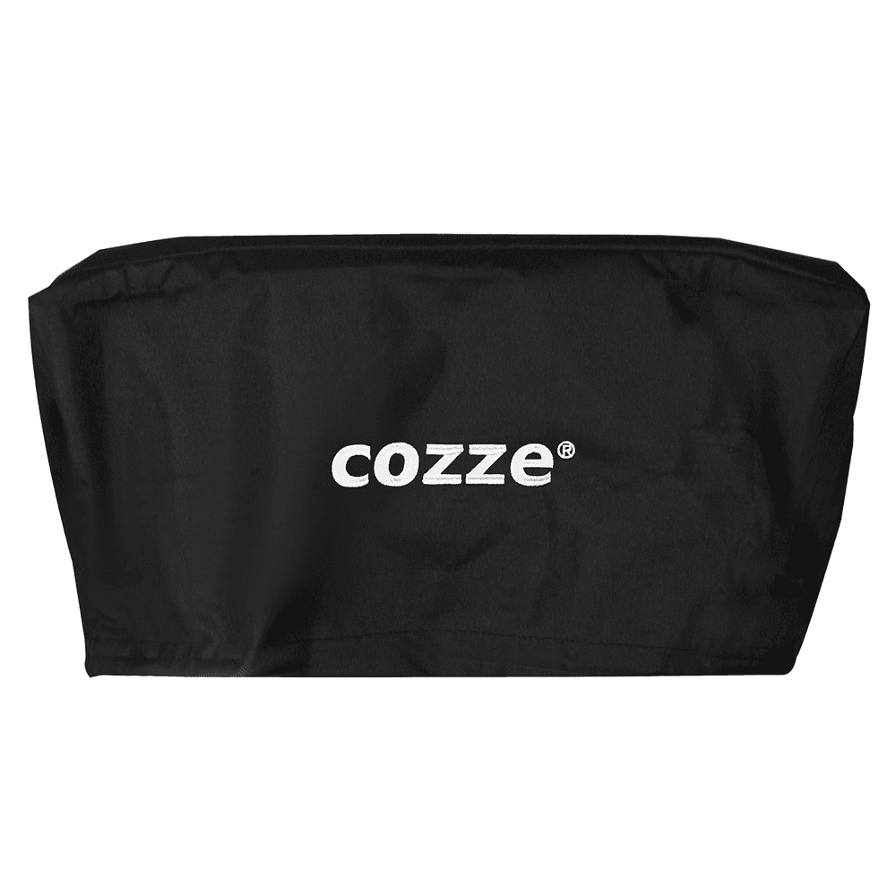 Zwarte pizzaovenhoes van Cozze met 'COZZE' logo, geschikt voor 13 inch