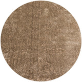 Rond vloerkleed met beige en bruin melange pooltextuur