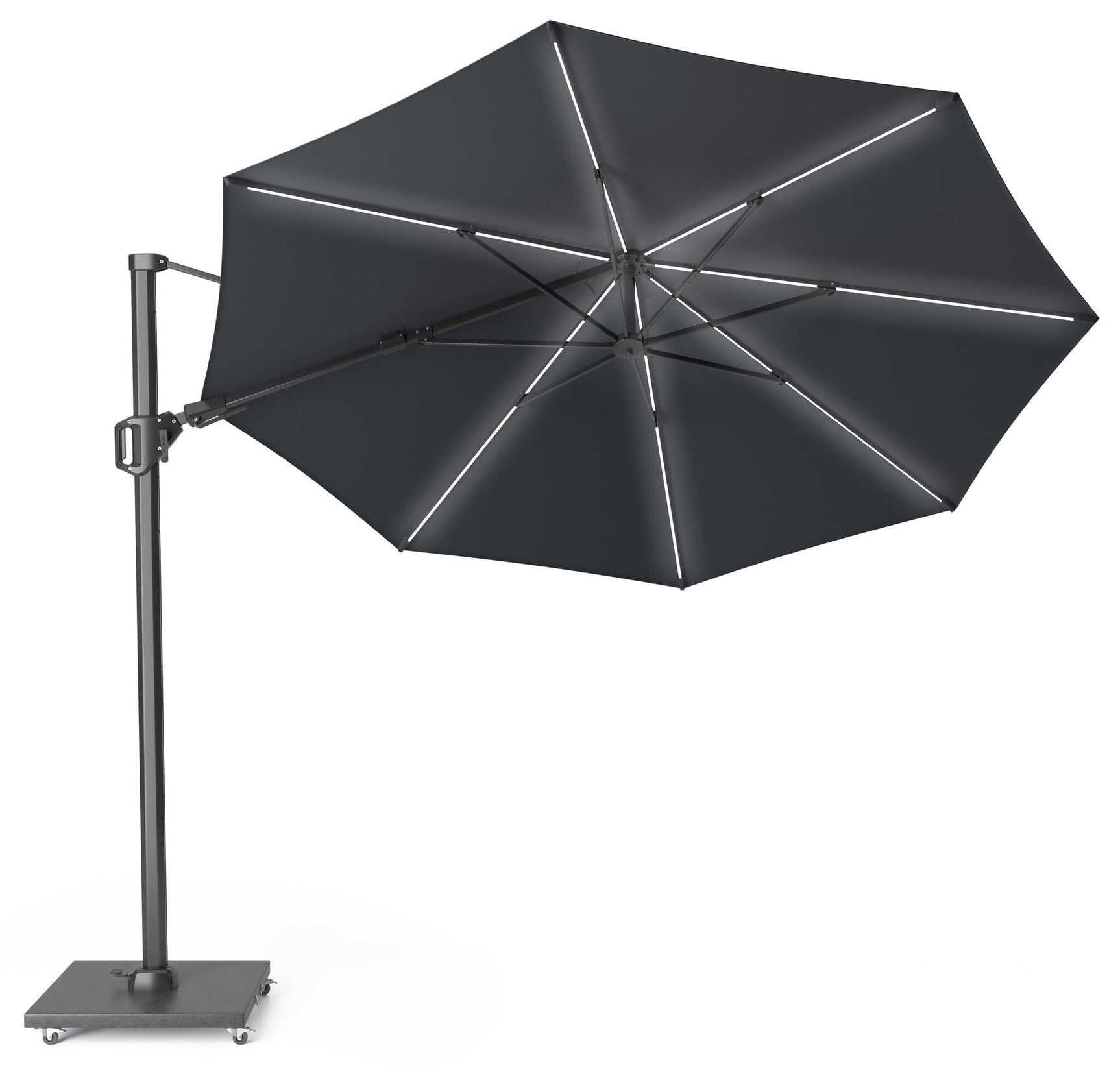 Platinum zweefparasol Challenger T² Glow ø350 - antraciet