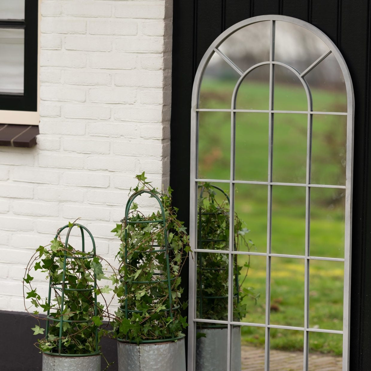 Esschert design - Bloembak met plantensteun set van 2