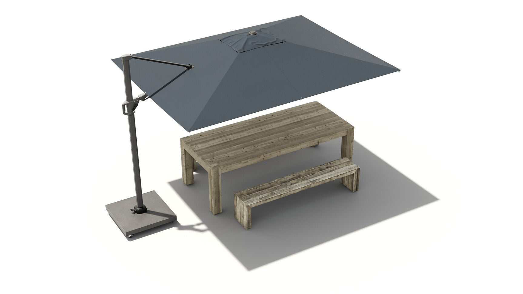 Platinum zweefparasol Challenger T² premium 260x350 - Havana