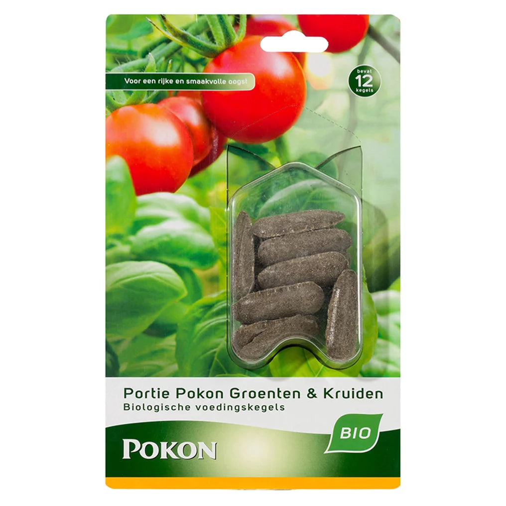 BIO voedingskegels voor groente & kruiden, Pokon, 12 stuks