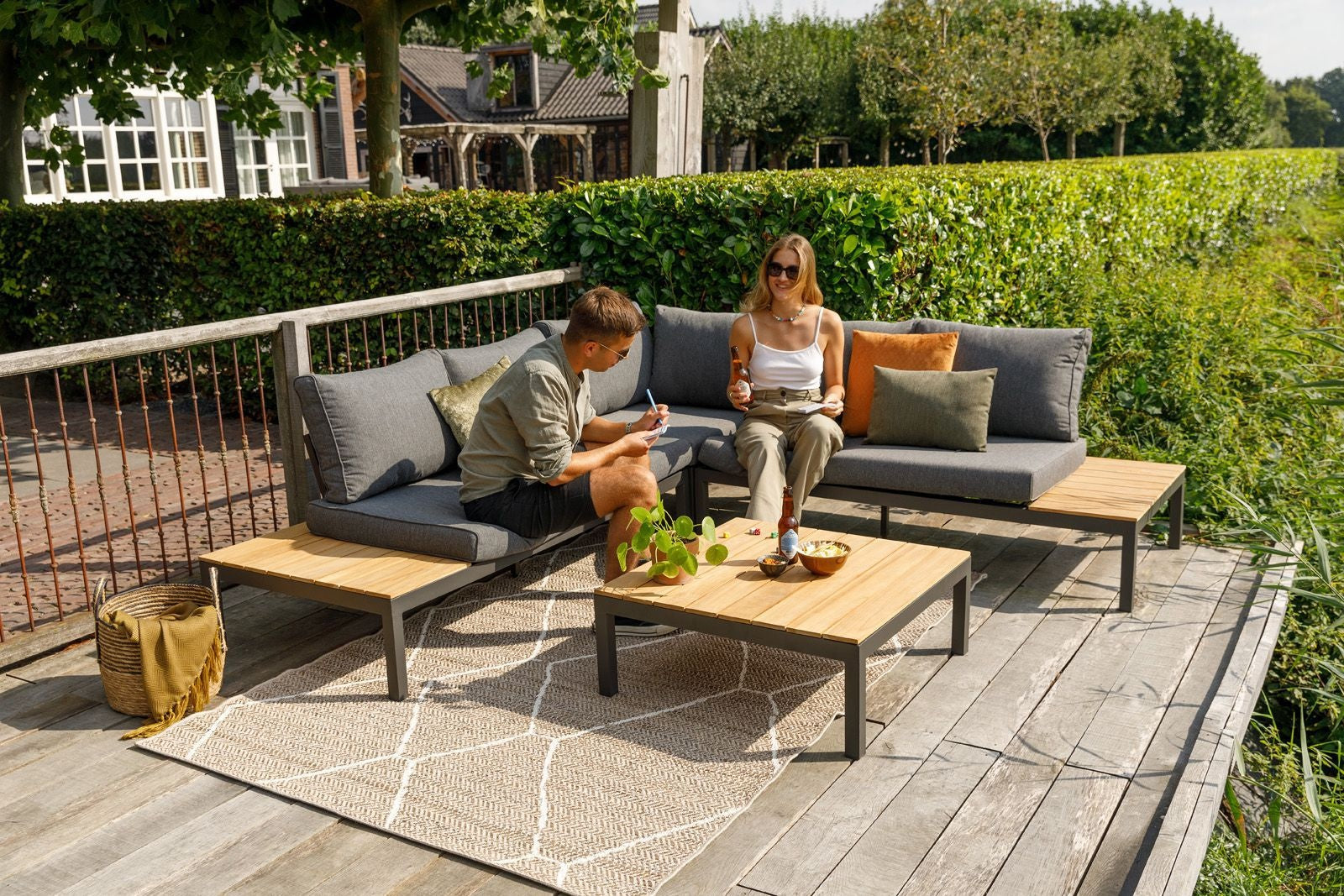 Exotan - La vida loungeset teak - antraciet