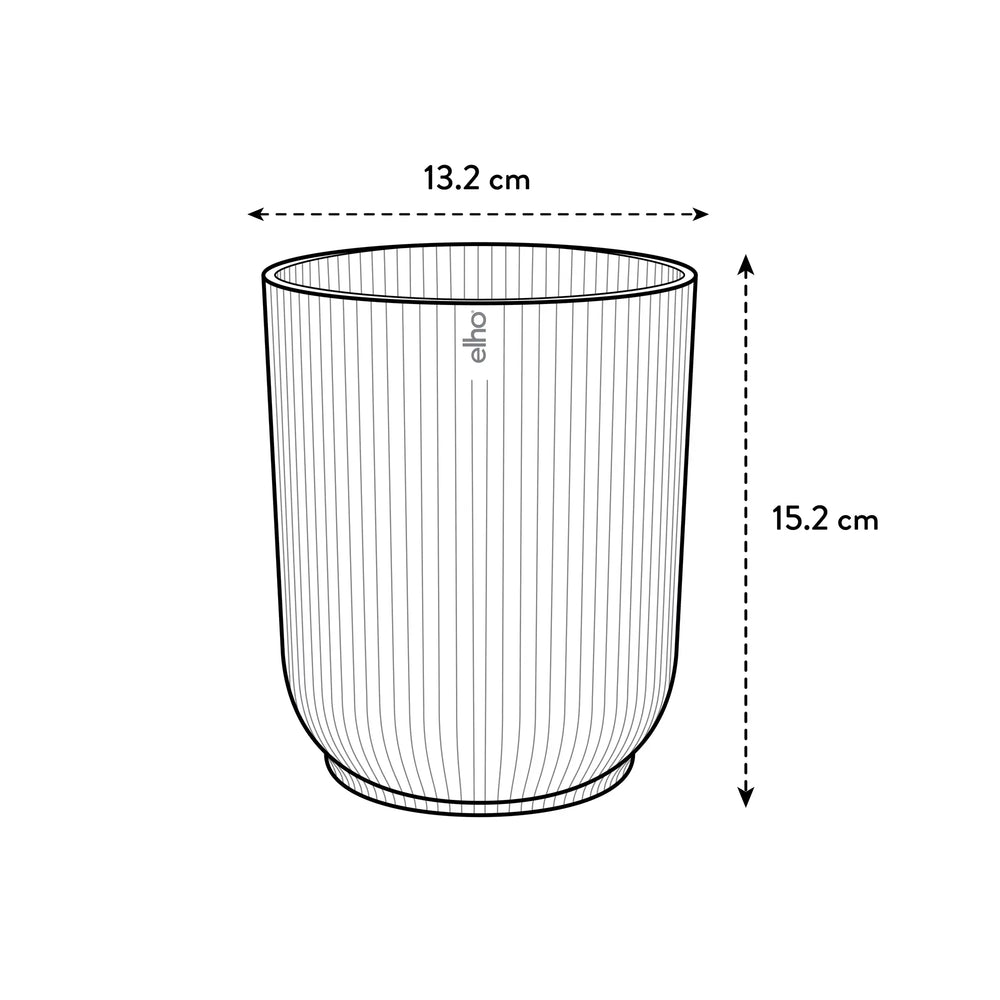 Elho plantenpot afmetingen: 13,2 cm breed en 15,2 cm hoog