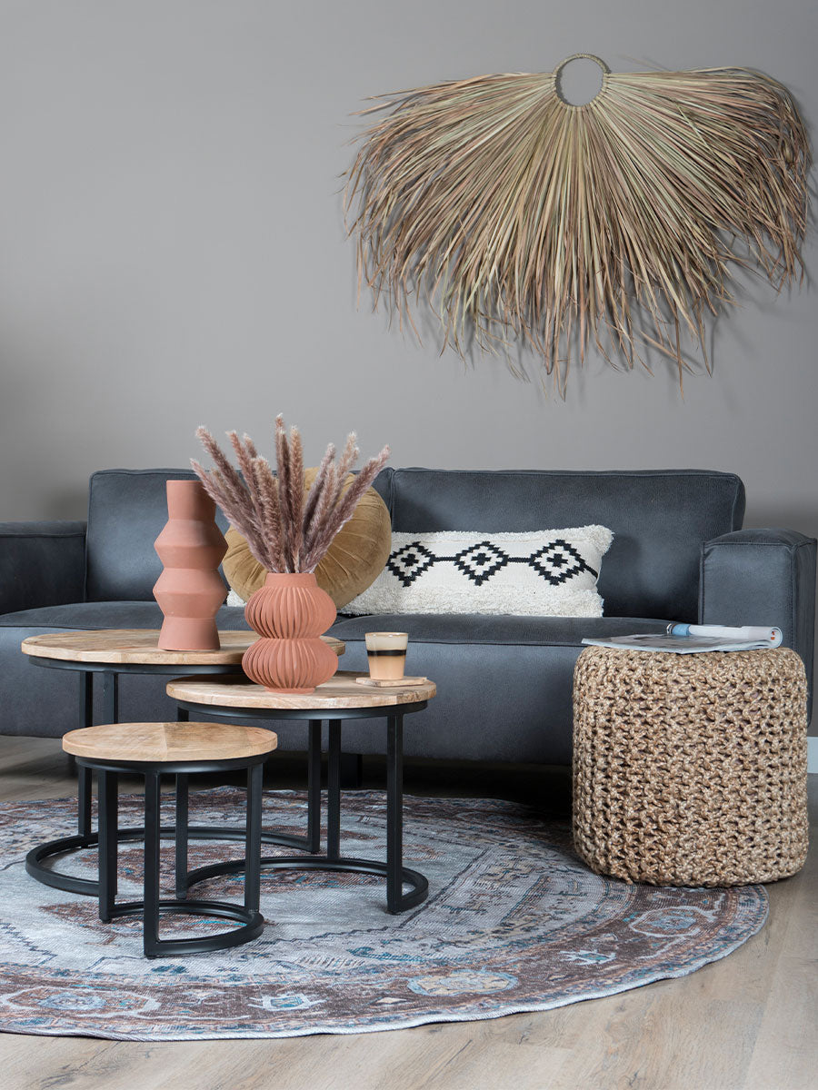 Vloerkleed Karaca Blue/Brown 06 Rond ø200 cm