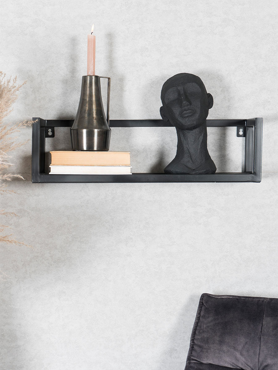 Wandplank Vintage Zwart Mangohout - Set van 2 Klein