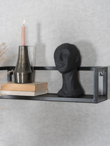Wandplank Vintage Zwart Mangohout - Set van 3 Groot